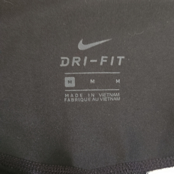 Nike One Womens Black Cropped Compression Workout Stretch Leggings With Logo M - Picture 7 of 12